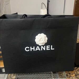 CHANEL Black and White Camellia Bag